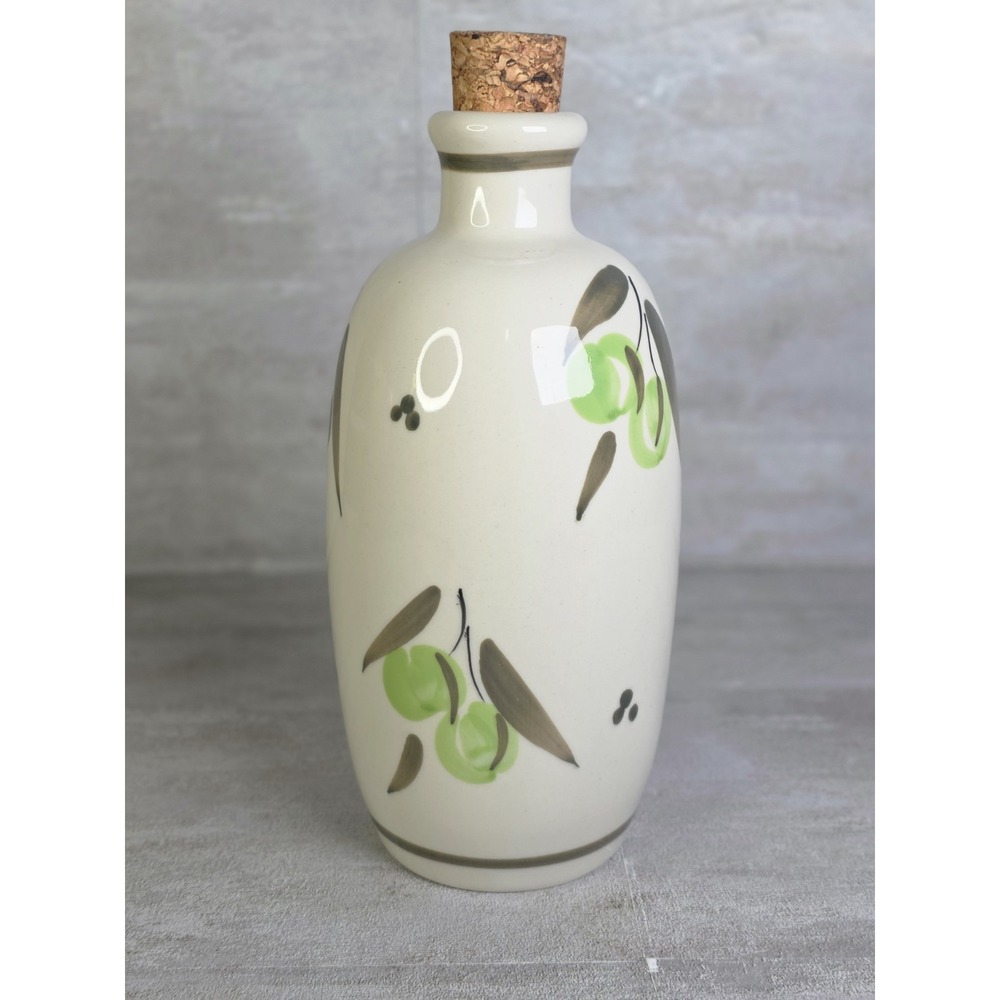 Hand Painted Beneoliva Olive Oil Ceramic Bottle World Market Handmade In Spain